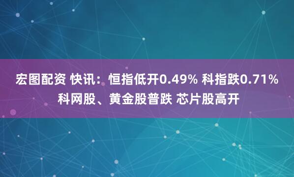 宏图配资 快讯：恒指低开0.49% 科指跌0.71% 科网股、黄金股普跌 芯片股高开