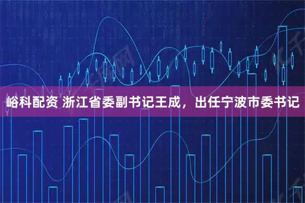 峪科配资 浙江省委副书记王成，出任宁波市委书记