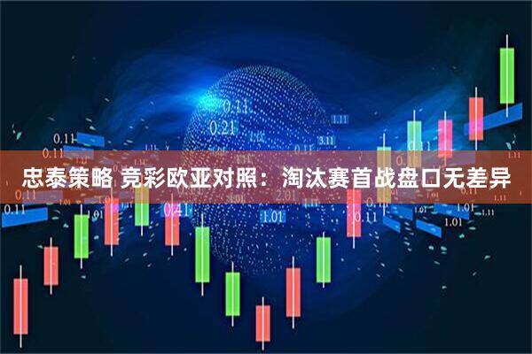忠泰策略 竞彩欧亚对照：淘汰赛首战盘口无差异